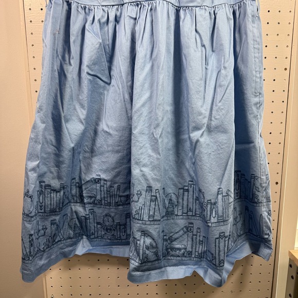 Disney Parks Dress Womens L? 40" Chest Blue Sleeveless Library Beauty Beast - Picture 4 of 14